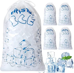 Eisbeutel 8 Pfund Kordelzug, 50 Stück Eisbeutel Eismaschine, strapazierfähig wiederverwendbar Eis - Bild 1 von 4