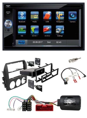 Blaupunkt Lenkrad USB Bluetooth TMC 2DIN Navigation für Mazda MX 5 NC 05-08 schw - Bild 1 von 4