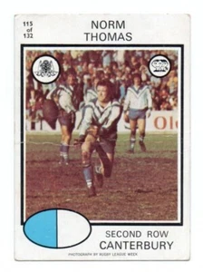 1975 Nrl Rugby League Scanlens (115) Norm THOMAS Canterbury - Picture 1 of 2