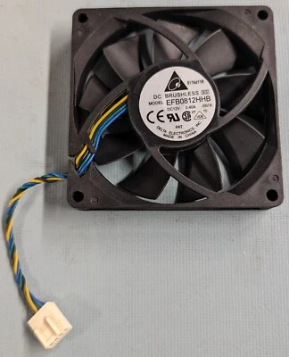 Delta Electronics EFB0812HHB 5N74 5-Pin Brushless Fan 12V DC 0.40A 80x80x15mm - Image 1 of 2
