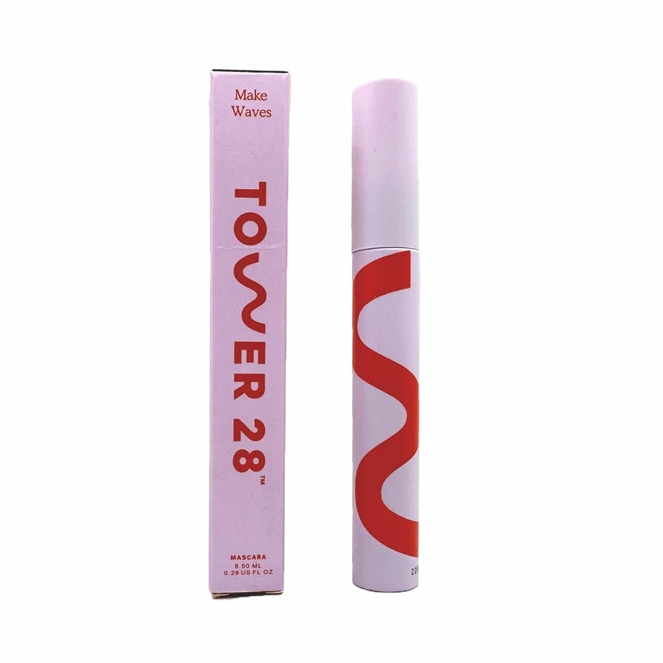 Máscara de pestañas Tower 28 MakeWaves voluminizadora y alargadora para ojos sensibles nueva Foto 1 de 1