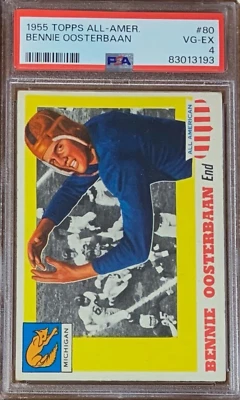 1955 Topps All American Football #80 Bennie Oosterbaan Michigan Wolverines PSA 4 - Image 1 of 2