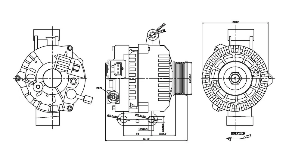 NEW ALTERNATOR 1999, 2000, 2001, 2002, 2003 FORD WINDSTAR 3.8L 2-08253 - Изображение 1 из 1