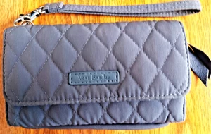 NEW Vera Bradley Grey Quilted 6ID Smartphone Wallet Wristlet - - Picture 1 of 4