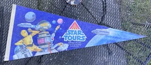 Star Wars Star Tours 1986 Disney MGM Studios Felt Pennant Rare C-3PO R2-D - Picture 1 of 1