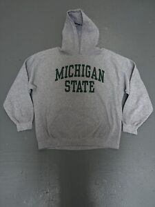 Michigan State University Hoodie Men L Grey Sweatshirt Spartans
