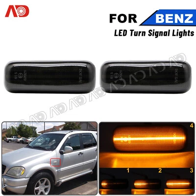 Luz de señalización lateral LED secuencial para 98-03 Mercedes-Benz W163 ML320 ML430 ML55AMG Foto 1 de 4