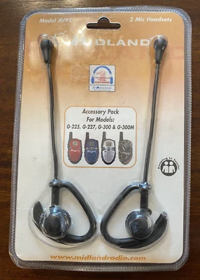 Midland AVP1 Over The Ear Headset (2 Pack) G-225 G-227 G-300 G-300M NEW in Pack - Image 1 of 2