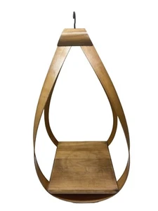 Vtg Bentwood Teardrop Wood Plant Holder Shelf Hanger Mid Century Modern 19" - Picture 1 of 7