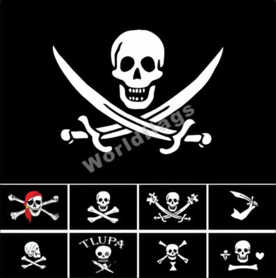 Bandera Pirata 3X5FT Jolly-roger Tlupa Histórica Ejército Bandera Real Foto 1 de 3