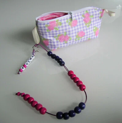 Rechenkette mit Wunschname und Aufbewahrungstäschchen-Handmade-Neu für Schulanfä - Bild 1 von 3