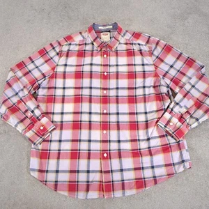 Levis Shirt Men 2XL Red Western Long Sleeve Casual Plaid Check Cowboy Button XXL - Picture 1 of 10