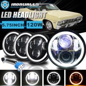 4X 5.75" LED Headlight Hi-Lo Beam DRL Angel Eyes for 1967-1976 Chevrolet Caprice - Bild 1 von 12