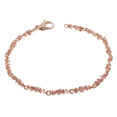 10k Rose Gold Handmade Nugget Bracelet 7.5" 4mm 9.1 grams - Image 1 of 4