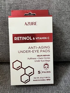 AZURE Retinol & Vitamin C Anti Aging Under Eye Mask Patches NO WRINKLES -5 Pairs - Picture 1 of 2