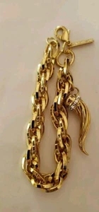 Rachel Zoe Link Bracelet With Pave Crystal Horn Charm - Picture 1 of 5