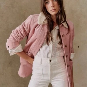 Sezane Will rosa Cord Lammfell Jacke abnehmbarer Kragen Größe XS - Bild 1 von 15
