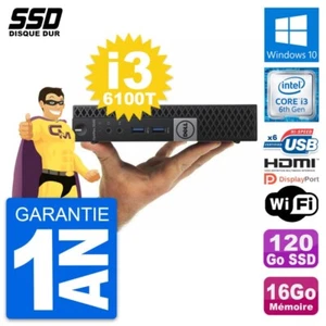 Mini PC Dell 3040 Micro Intel I3-6100T RAM 16GB SSD 120GB HDMI Windows 10 Wifi - Bild 1 von 8