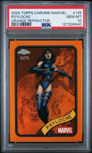 2025 Topps Chrome Marvel Psylocke Orange Refractor /25 PSA 10 - Picture 1 of 1