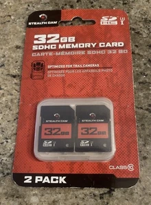 Stealth Cam 32GB SD Card 2 Pack High Speed Data Transfer for Trail Cameras - Picture 1 of 1