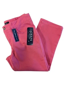 NWT: Chaps By Ralph Lauren Slimming Fit Pink Denim Capris - Size 2 - Picture 1 of 14