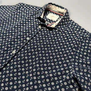 International Report 4 Way Stretch Shirt Men's Medium All Over Print Anchors - Picture 1 of 5