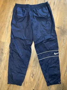 Vintage y2k Navy Nike Nylon Windbreaker Hose Herren 2XL - Bild 1 von 10