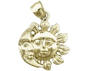 14K Gold Mond und Sonne Charm - Bild 1 von 6