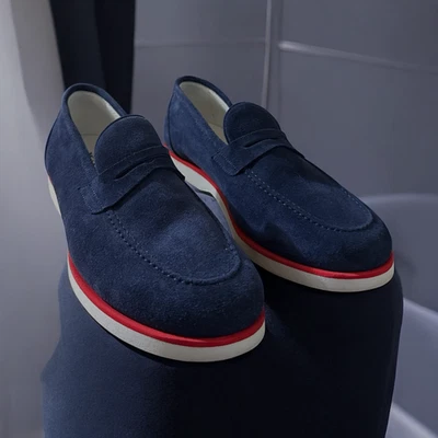 KITON Penny Slot 麂皮绒乐福鞋 Schwarz 尺寸 7 — 第 1/4 张图片