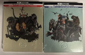 Jurassic Park + Jurassic World Trilogies (4K UHD + Digital) Steelbooks, New/Seal - Imagen 1 de 6
