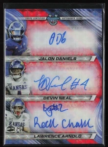 Jalon Daniels Devin Neal Lawrence Arnold 2024 Bowman U Best Red Triple Auto /10 - Picture 1 of 2