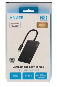 Neuf et scellé ! Anker 5-en-1 Hub USB-C 4K HDMI 5Gbps 85W Pass Through Charge - Photo 1 sur 1