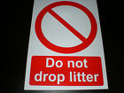 DO NOT DROP LITTER sign or sticker - park garden private venue bin rubbish