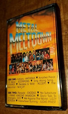 Metal Meltdown (Cassette 1988 K-TEL) Vinnie Vincent Judas Priest Anthrax Stryper - Image 1 of 4