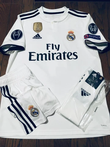 Set of 3 Real Madrid Sergio Ramos Jersey Soccer Shirt adidas 18/19 #4 Size M PSG Cover