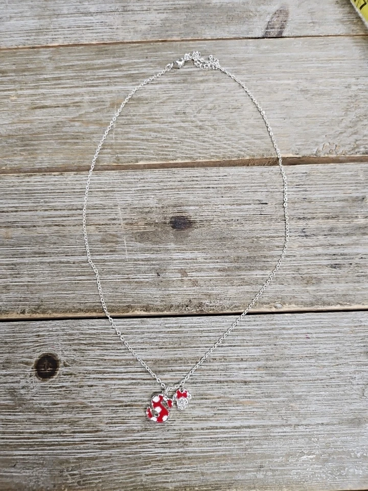 Disney Store Minnie Initial S Dije Collar Lunares Blanco Gema Acentos 18" Foto 1 de 4