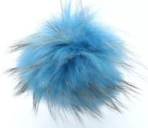 Piel De Borla fuchs Coser Piel Lavable Gorro Colgante Artesanal Mode Cielo Azul - Imagen 1 de 4