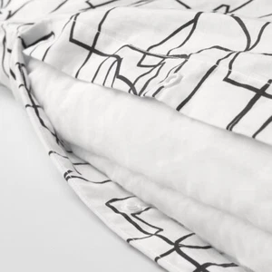 Ikea - HÄSTHAGE - KING Duvet Cover + 2 Pillowcases - Dala Horse, White/Black NEW - Picture 1 of 5