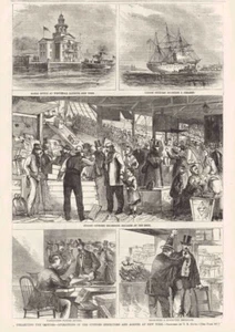 Barcaza Oficina Whitehall Desembarco Servicio de Aduanas Inspectores Agentes Contrabando 1868 - Imagen 1 de 1