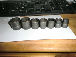 Vintage Chicago Pneumatic 7 Pc 3/8 Dr SAE 6 Pt Impact Socket Set 3/8" thru 3/4" - Picture 1 of 4