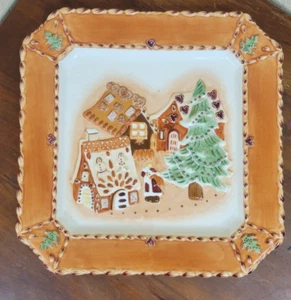 Schöner Holiday Villeroy & Boch Ginger Fancy 12 Zoll quadratischer Lebkuchenteller - Bild 1 von 16