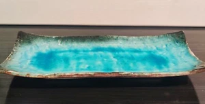 Japanese serving Tray light blue glaze rectangular appetizer Karuizawa Kasugai - Picture 1 of 6