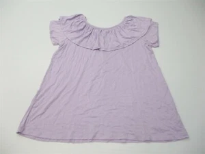 Nuevo Top ALISON ANDREWS Para Mujer Talla M Volantes Púrpura Cuello Redondo - Imagen 1 de 7