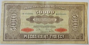 POLEN 50 000 MAREK BANKNOTE 1922 - RIESIGER GELDSCHEIN XF  - Bild 1 von 2