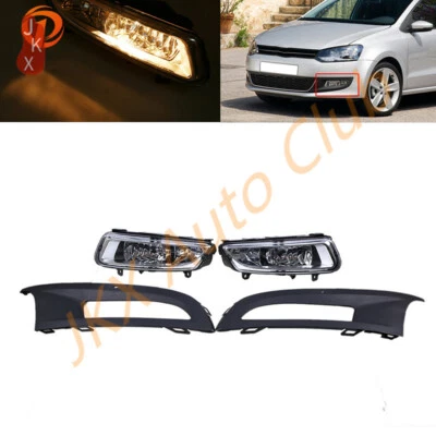 Front Bumper Bezels Driving Lamp Bulbs Fog Light For Volkswagen Polo 2011-2013 - Image 1 of 4