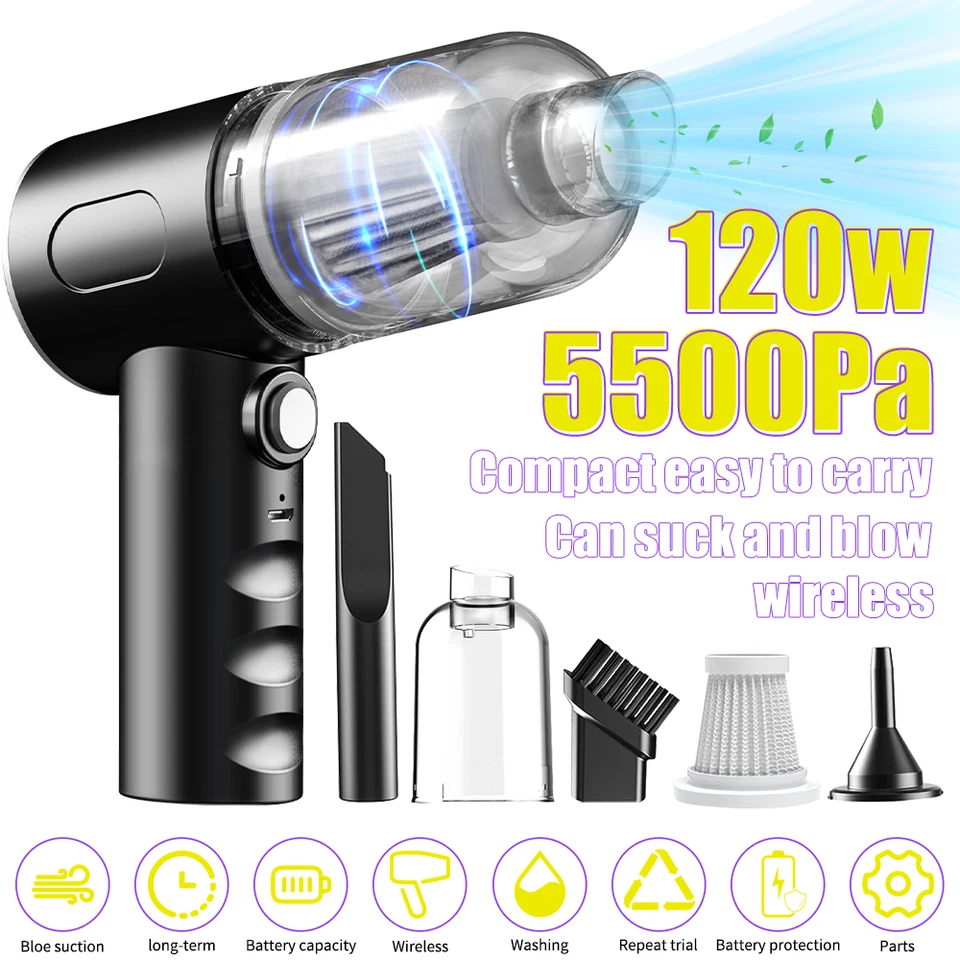 Compressed Air Duster Blower Electric Vacuum Cleaner 45000RPM for PC Car Home