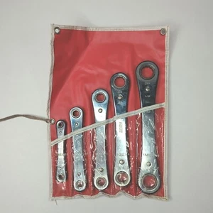 Vintage Servess 5PC Reversible Ratcheting Box End Wrench SAE SET - Imagen 1 de 7