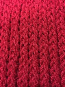 Neuer handgegestrickter dunkelroter Schal - Bild 1 von 2