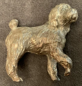 Vintage versilberte Figur eines Pudels Hund 4,8 cm hoch & 4 cm lang - Bild 1 von 10