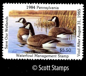 PA2 1984 Pennsylvania  Duck Stamp - MNH - Canada Geese - Artist: Jim Killen - Picture 1 of 1
